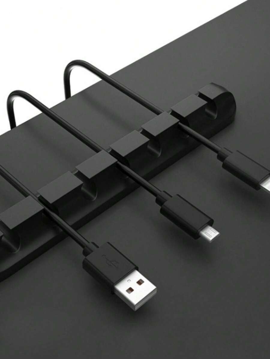 1pc Multifunctionele kabelorganizer met geperforeerde sleuven, desktop USB-datalijnbevestigingshub, houder voor kabelbeheer
