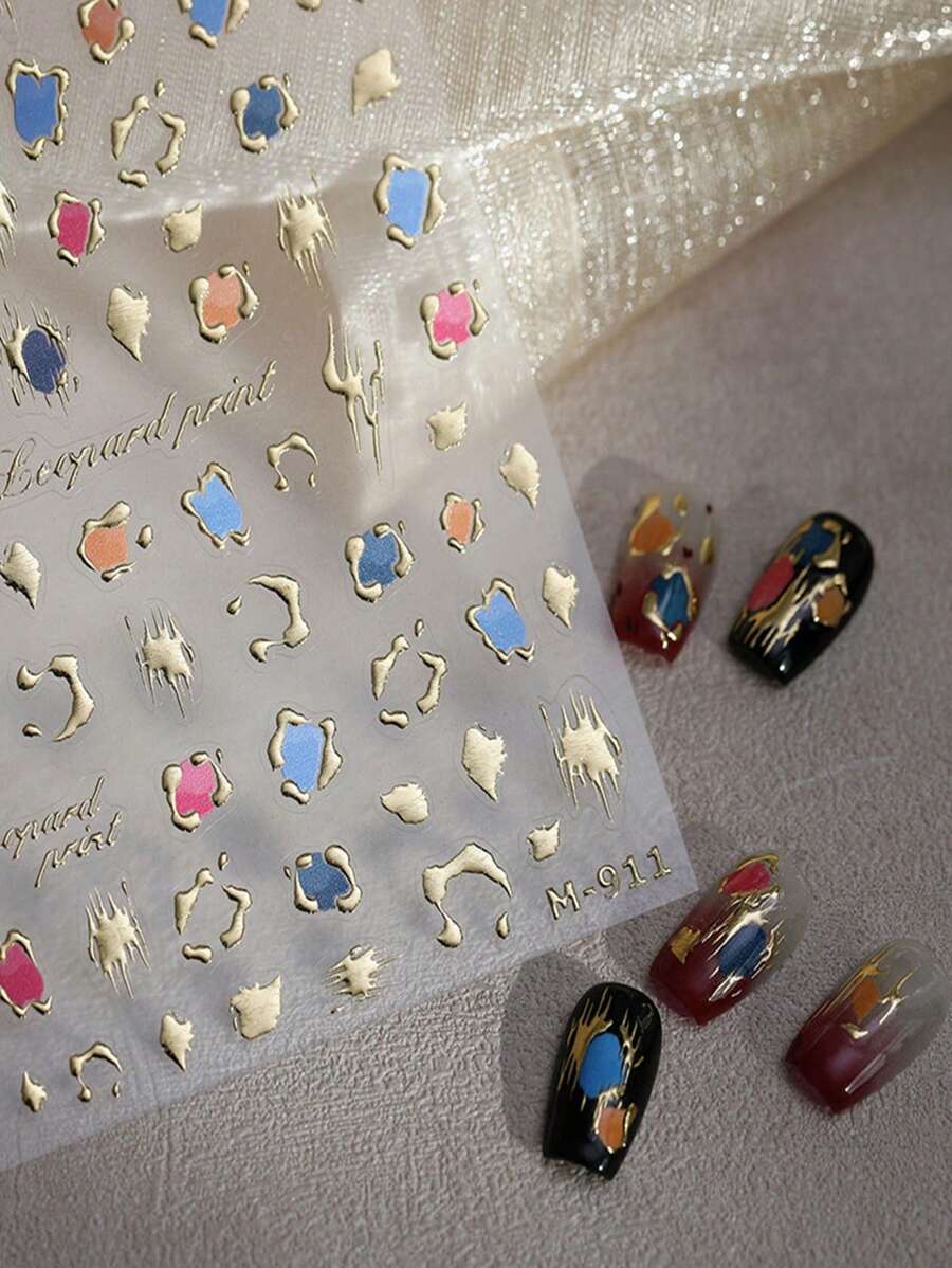 1 st. Metalen textuur nagel charme stickers DIY kunst Franse stijl 3D nagel kunst decoraties