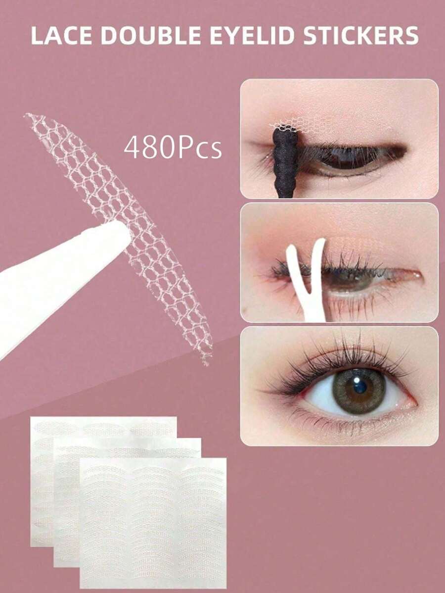 480 pièces de ruban pour paupière double, ruban invisible pour paupière double qui soulève, facile à coller et invisible, ruban de dentelle de maille pour paupière, outil pour les yeux créant des paupières doubles naturelles, sans trace, solides et longue durée. Livré avec des pinces et des tiges à fourche, convenant à toutes les femmes, adapté pour celles ayant des cernes ou des yeux gonflés.