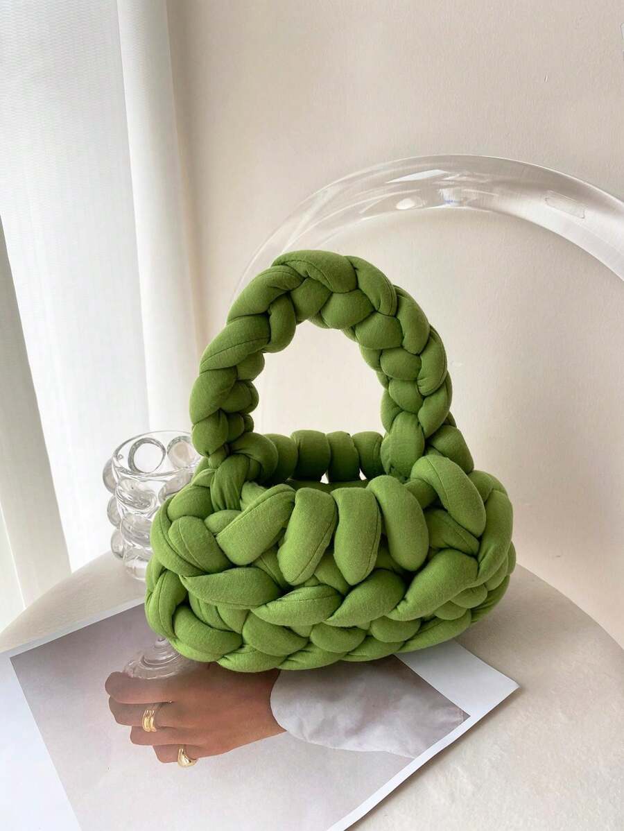 Bolso de mano crochet hecho a mano y calado, de unicolor y de moda