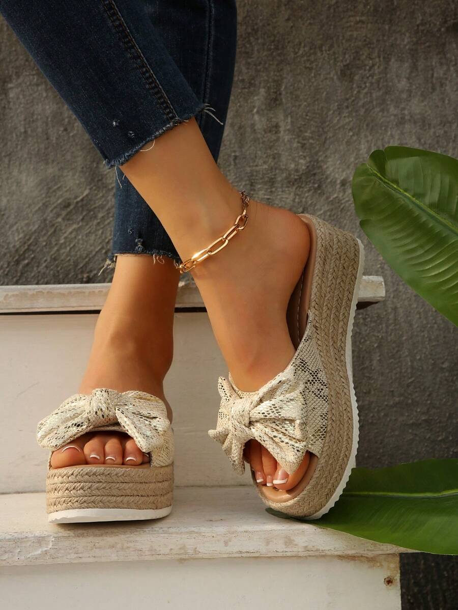 Women's Platform Wedge Sandals, Waterproof High Heeled Summer Slippers, Thick Sole Ladies Sandals, Big Size