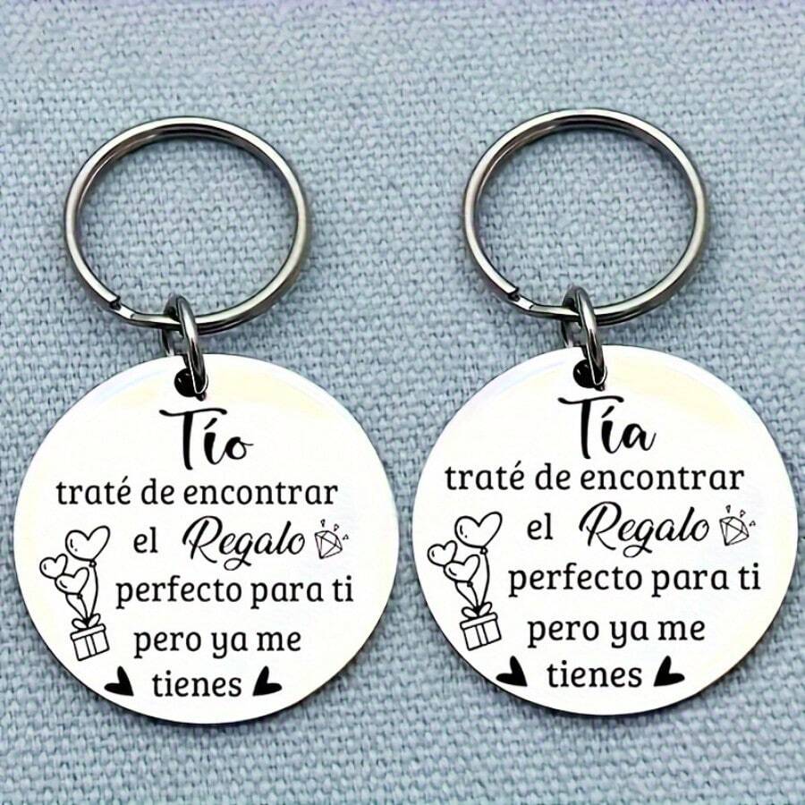 1pc Stainless Steel Fashionable Key Chain, Birthday & Thanksgiving Gift For Mom, Dad, Uncle, Aunt, Brother, Sister