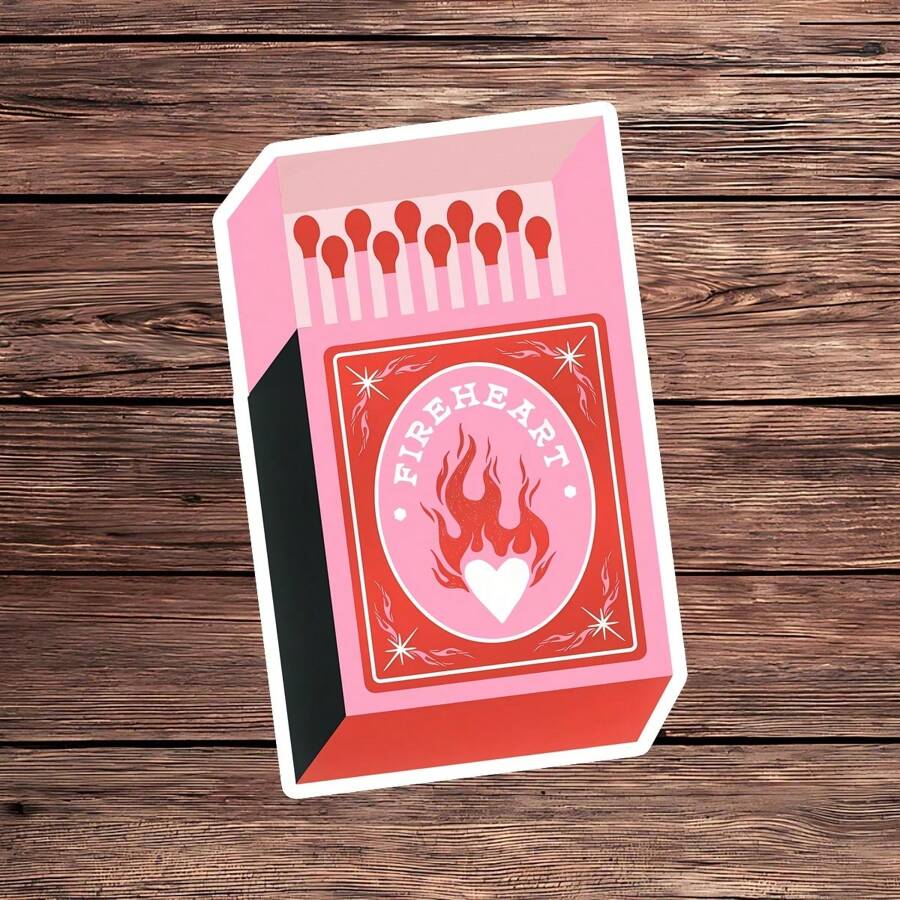 1PC Fireheart Matchbox Sticker – Fantasy Book Lover Vinyl Decal | Fireheart Geïnspireerd Ontwerp Voor Fantasy Fans | Perfect Cadeau Voor TOG En Romantasy Enthousiastelingen | Waterdicht Voor Laptops, Journals, Waterflessen