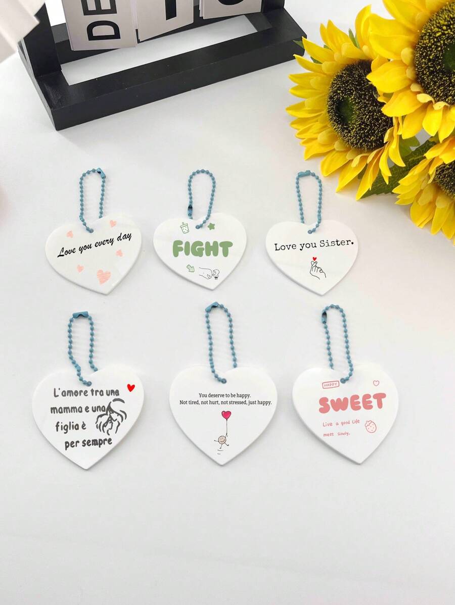 1 pieza Llavero acrílico con forma de corazón y letra, accesorio para propuesta de fiesta, decoración de bolsos