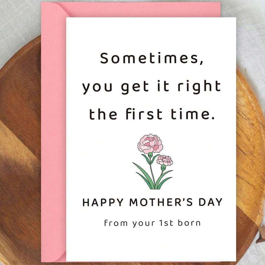 1PC Funny Mother's Day Card, Mother's Day Greeting Cards, First Mother's Day Gift From Daughter's Son, Mom's Card For Friends, First Birth Gift