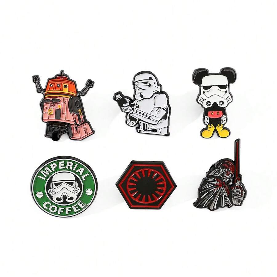 Disney 1/6 Pcs Cartoon Anime Brooch Personalized Robot Soldier Organization Logo Enamel Pin Backpack Clothing Jewelry Metal Badge Accessories A Gift For My Friends