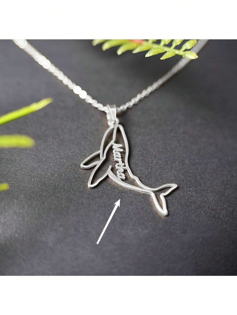 Aanpasbare walvisnaamketting, roestvrijstalen oceaandier-tagketting, gepersonaliseerde beweegbare hangerketting, dagelijkse accessoire, damesmode sieraden