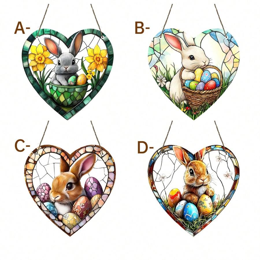 1 Person Easter Bunny Sun Catcher Window Hanging Decoration - Acrylic Spot With Charming Rabbit And Daffodil Design, Perfect For Home, Garden, Office And Outdoor Holiday Decoration, Holiday Decoration|Rabbit Design|Glossy Finish, Easter Decoration, Holiday Decoration Easter Decorations Party Gift
