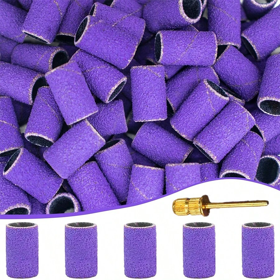 30pcsNail Wrap Nail Sanding Head Sand Ring Electric Sanding Machine Special Nail Sanding Ring Color Multicolor Box Assembly Bearing