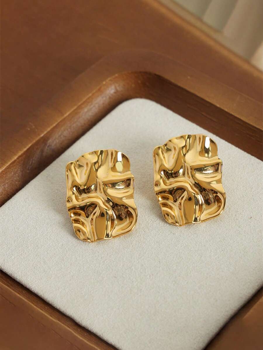 1 Pair Geometric Punk Style Earrings For Women, Daily Wear Jewelry Accessories