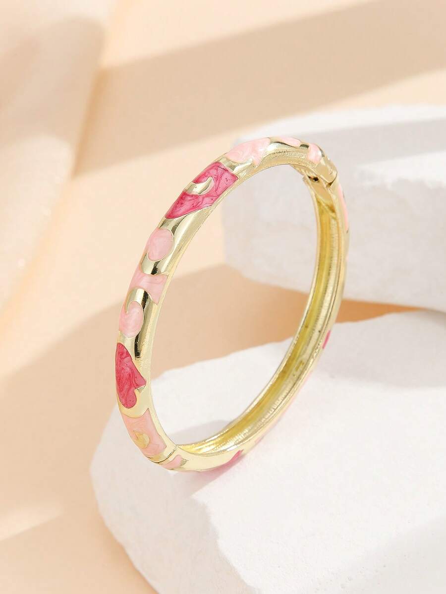 1pc Fashion New Boho Retro Style Gold Plated Enamel Cloisonne Bracelets Bangles Jewelry For Women And Girls