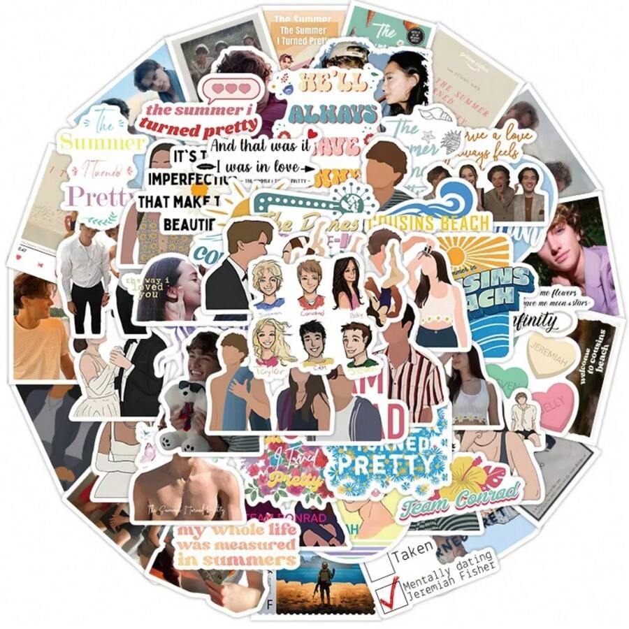 50Pcs Cartoon Anime The Summer I Turned Pretty TV Show Stickers For Kids DIY Luggage Laptop Skateboard Motorcycle Decals Sticker
