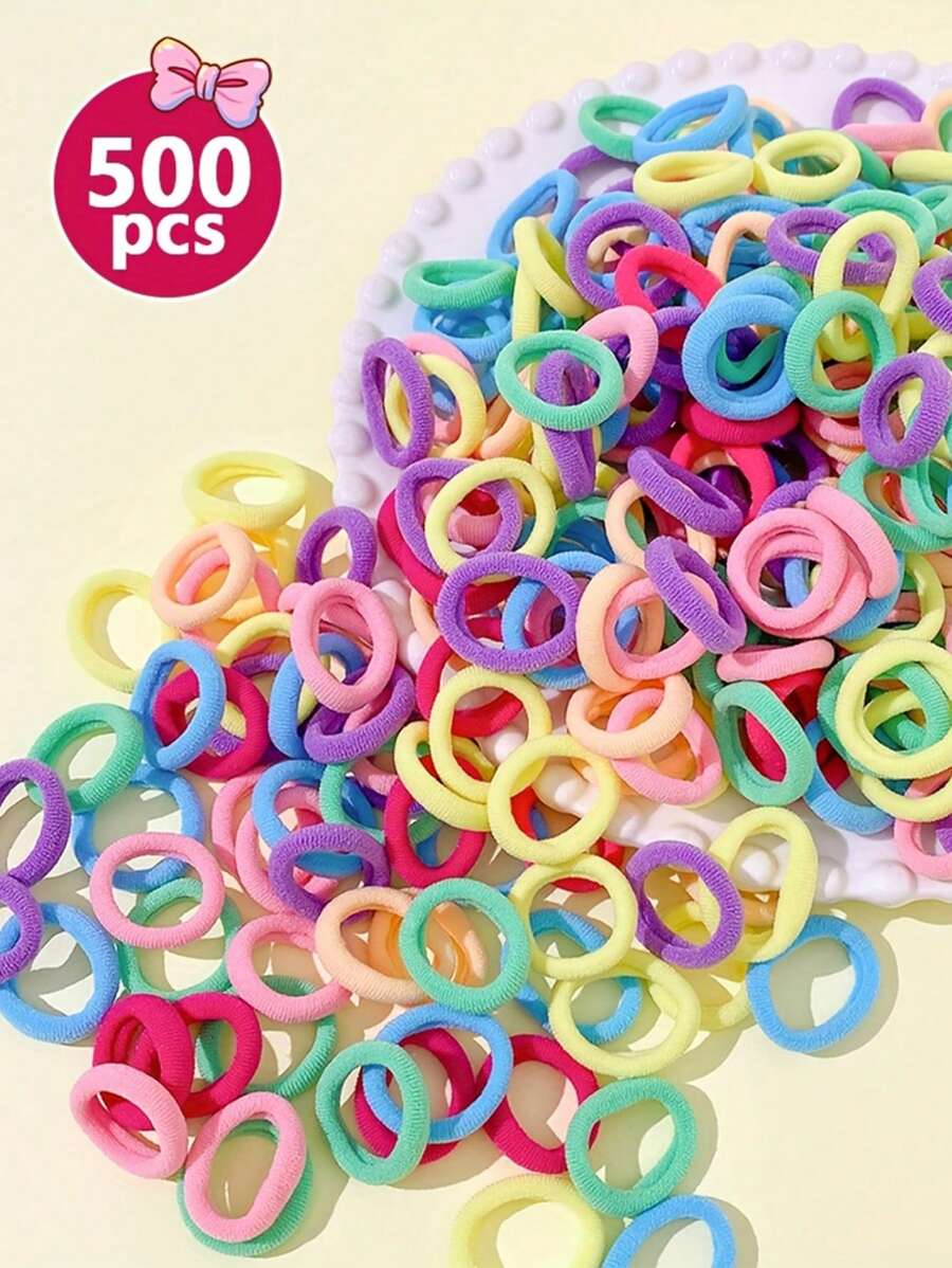 Colored Hair Bands For Girls, 100/500/1000pcs/Pack, Polyester Nonwoven Fabric, Mixed Colors - Perfect Gift For Students