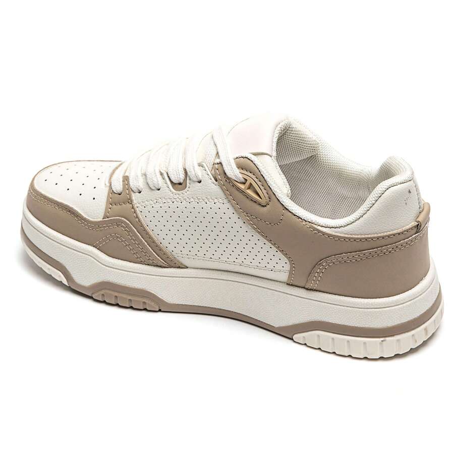 Baskets Basses à Semelle Contrastante Avec Empiècements Graphiques And Perforations – Style Casual Urbain