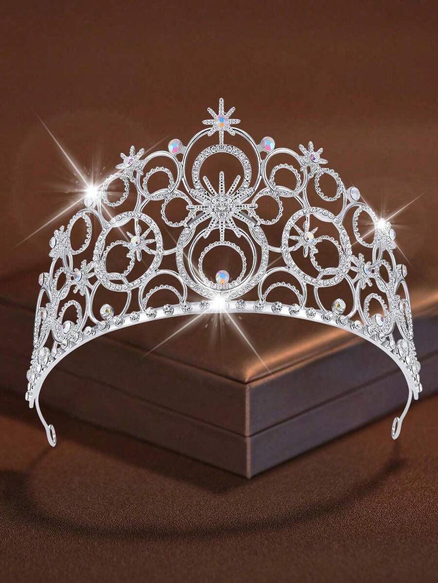1pc Coroas de Cristal Para Mulheres, Tiara de Bolha de Cristal Noiva Rainha Real Tiara de Princesa Headpieces Para Mulheres Noiva Casamento Baile de Formatura Festa de Aniversário Coroas
