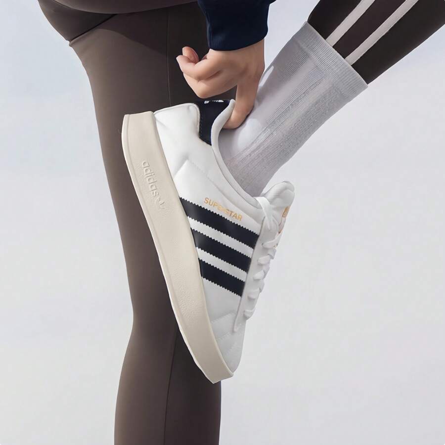 Adidas SUPERSTAR HOME Classic Trefoil Black & White Canvas Sneakers