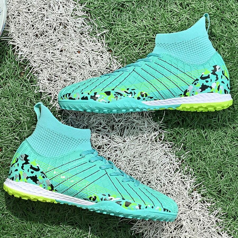 1 paar aanbevolen nieuwe voetbalschoenen voor de jeugd, spike antislip hoge top geschikt voor grasveldvoetbaltrainingen en wedstrijden, alle seizoenen