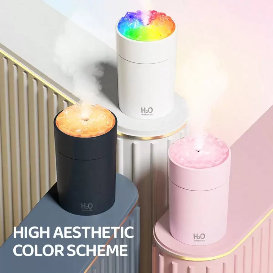 AOYI 1 pièce Mini diffuseur d'aromathérapie d'huiles essentielles et humidificateur, brume fraîche, veilleuse colorée - humidifier l'air, garder la fraîcheur et détendre le corps et l'esprit (utilisation alimentée par USB)