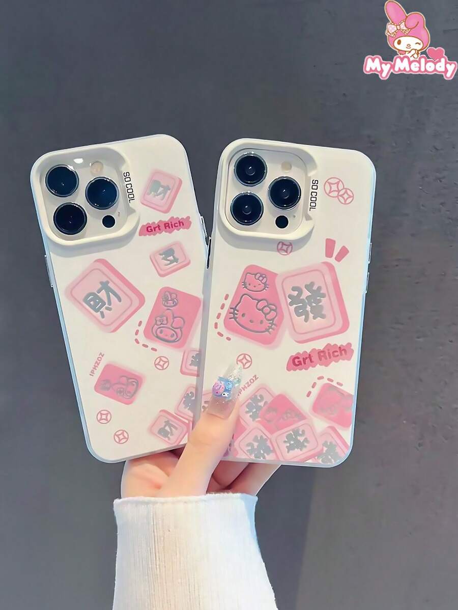 Sanrio Etui na iPhone'a w stylu retro komiksowym Hello Kitty/My Melody dla dziewcząt, nastolatek i uczennic, wzór Y2K, urocze etui ochronne z kreskówek, odporne na upadki, odporne na wstrząsy, odporne na zarysowania, lekkie, dopasowane, styl kawaii, popularne akcesorium do telefonu, niezbędny przedmiot, codzienne użytkowanie, szkoła, podróże, zakupy, kawiarnia, prezent urodzinowy, urocze etui na telefon dla młodych kobiet i nastolatek