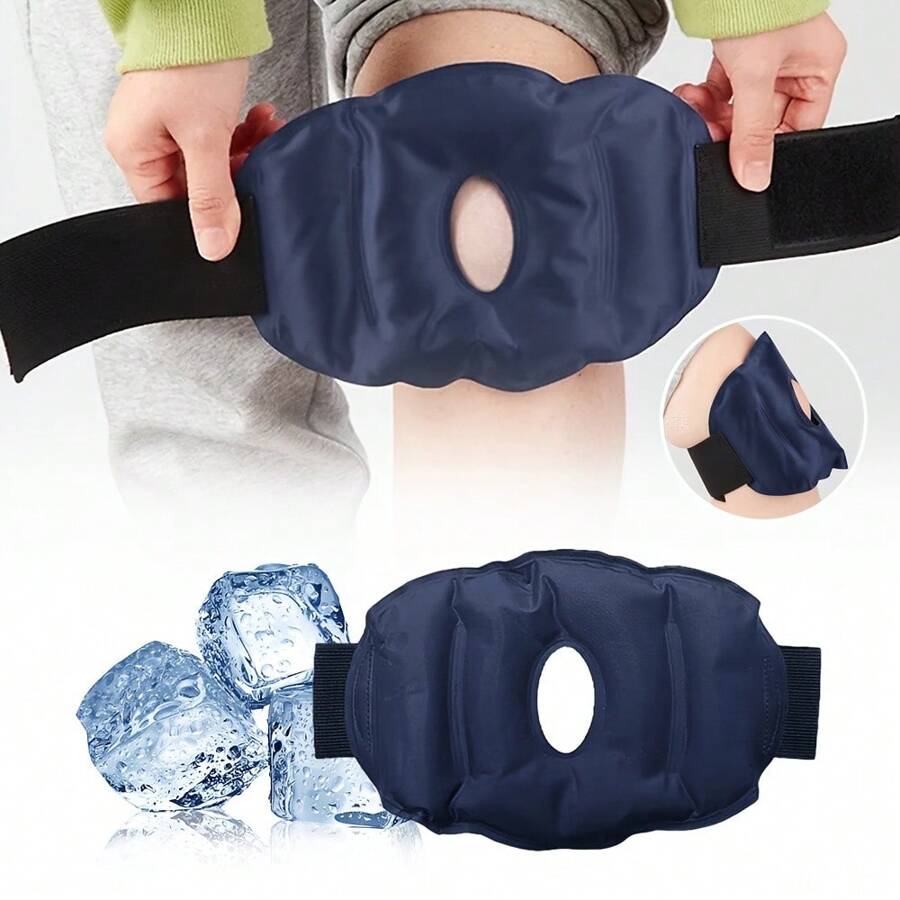 1/2 piezas Paquete de hielo de gel para la rodilla, paquete de frío y calor reutilizable de gel para la rodilla, paquete de hielo de doble temperatura para aliviar y relajar la rodilla después del ejercicio diario, flexible y ajustable, accesorio de cuidado de los pies