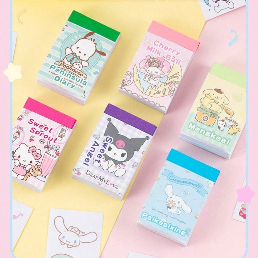 Sanrio 2 piezas Pegatinas de Sanrio de perro de grandes orejas Melody estilo de dibujos animados lindos (tamaño y estilo de pelo mixto)