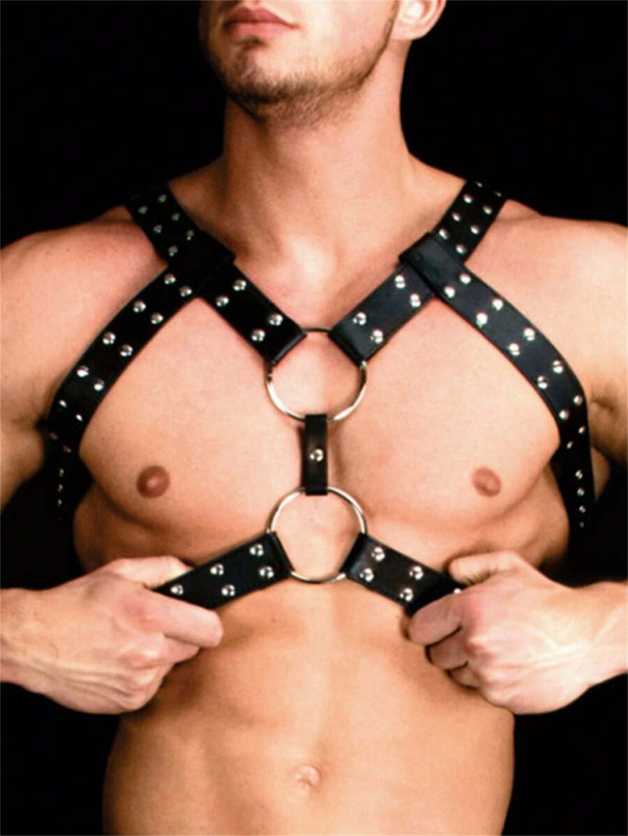 PU Leather Men Harness Belts With Buckle Bondage Belts Punk Gothic Chest Body Harness Straps Lingerie Suitable For Teen Summer Casual Outdoor Athletic Or Vacation Travel Or Graduation Gifts Or Birthday Dress Accessories Or Daily Wear