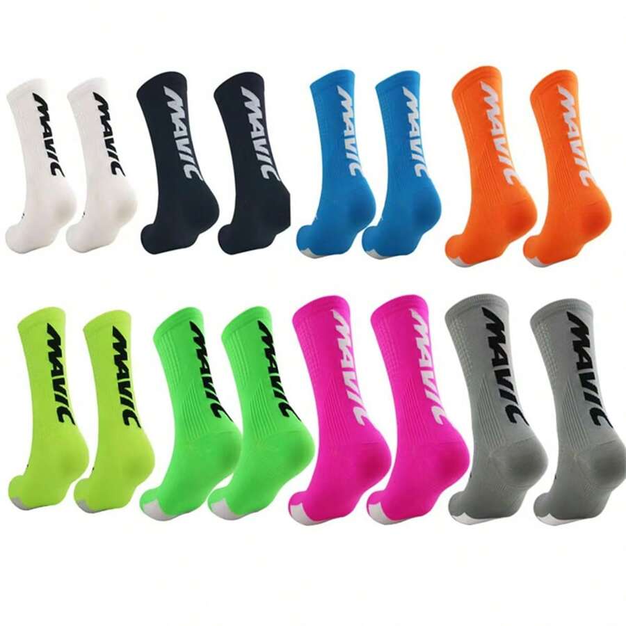 1 paire de chaussettes de sport hautes performances - Tissu tricoté respirant, mélange de polyester et de polyamide, lavable en machine, couleur unie, adapté pour les sports, l'éducation physique, la course ou le basket-ball