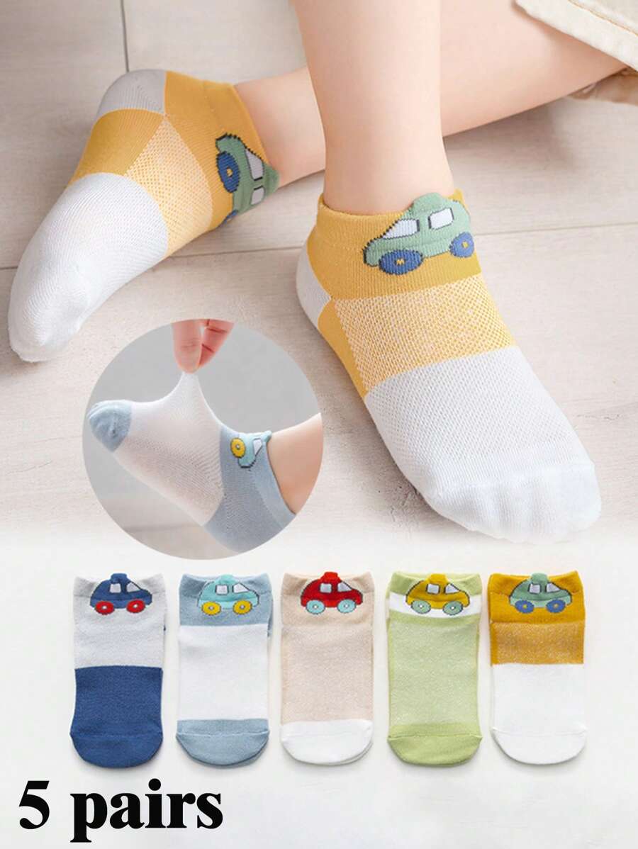 5 Pairs Of Breathable Short Socks For Children Aged 1-16 In Spring And Summer, Cute Baby Socks For Boys And Girls, Student