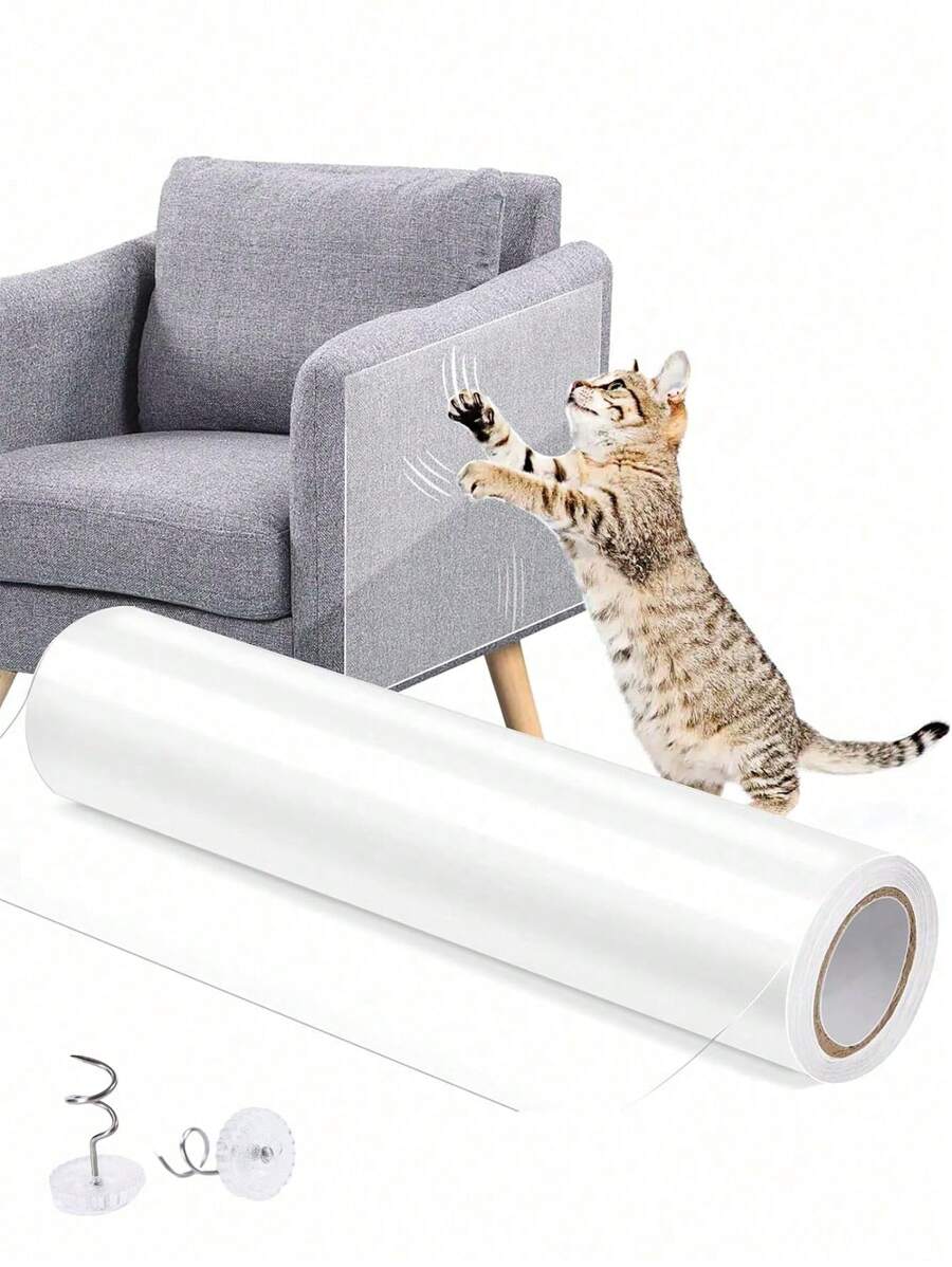 Protector anti-arañazos para sofá, PVC transparente mate y removible, cinta protectora resistente para muebles y sofás, pegamento anti-arañazos para entrenamiento de gatos, previene los arañazos, cubierta anti-arañazos para esquinas de sofá, diseñado especialmente para gatos