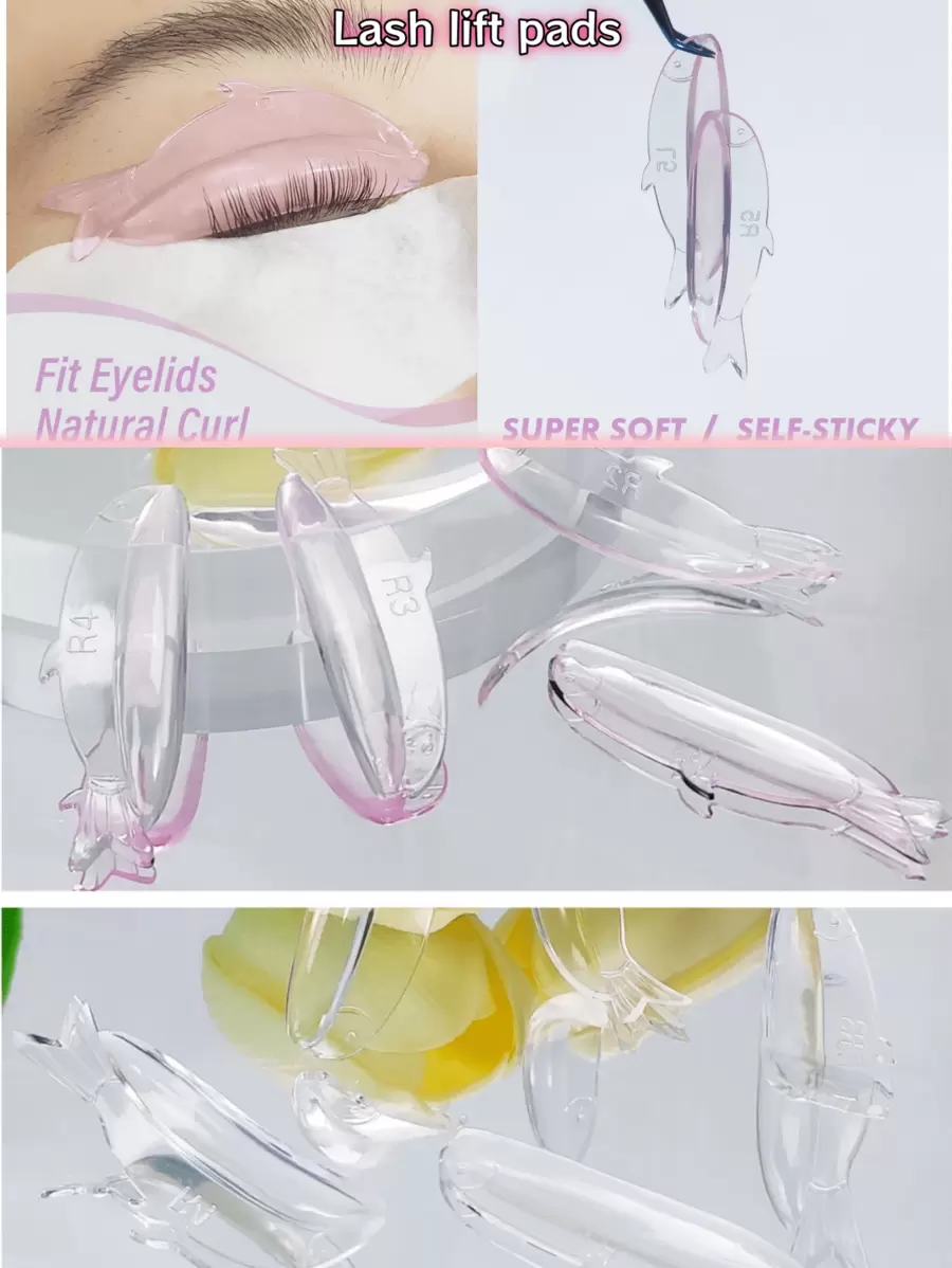 PERMANIA 5 Pairs Fish Shape Lash Lift Pads,Soft, High Plasticity,Self-Adhesive, No Glue Required,Suitable For Salon And Diy's Lash Perming Pads,Fast Upper Hand ,Easy To Clean And Reusable,Suitable For Most Lengths Of Eyelashes