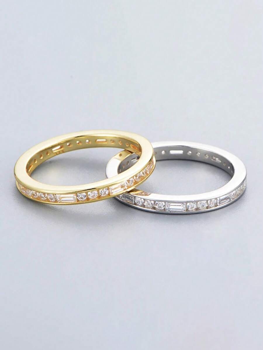 1 PC Gorgeous 925 Sterling Silver Cubic Zirconia Rings Wedding Jewelry For Women Fine Jewelry