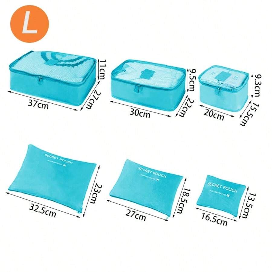 Large Size Travel Organizer 6 Pieces, Portable Suitcase Organizer, Clothes, Shoes, Makeup Bag, Luggage Organizer, Travel Storage Bag