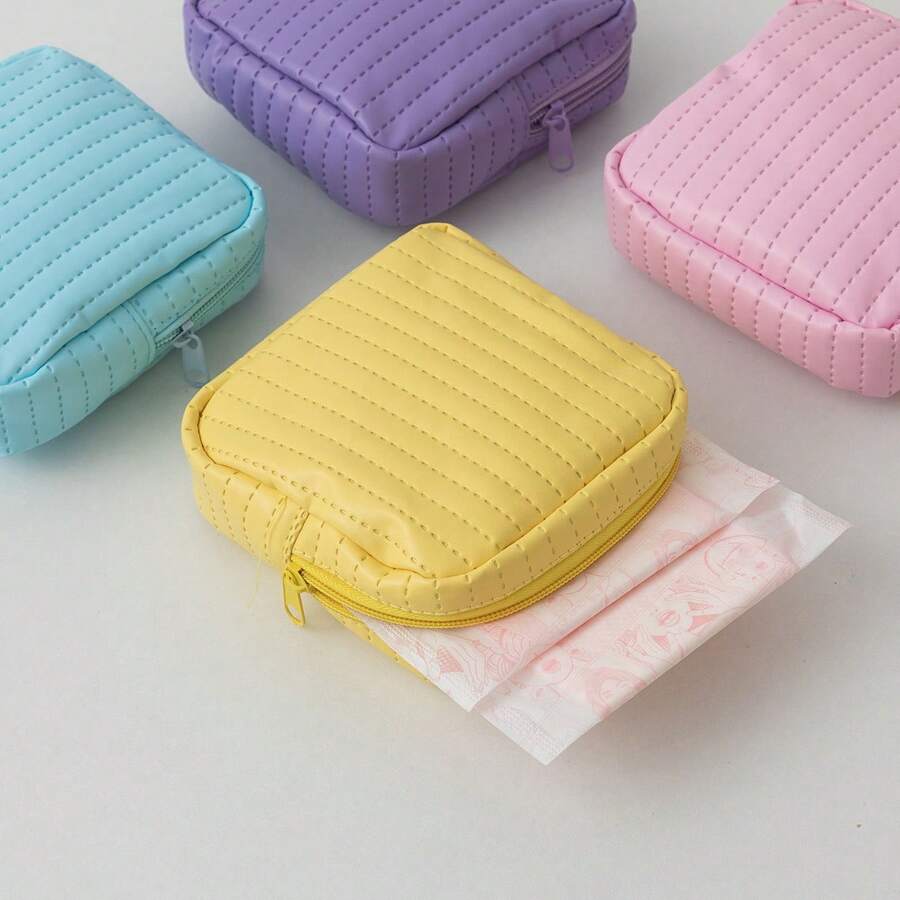 1 pieza Bolsa organizadora de color caramelo, bolsa de almacenamiento para toallas sanitarias/tampones, monedero con cierre para sujetar lápices de labios, brochas, cuidado de la piel, teléfono, monedas y artículos pequeños, para uso en el hogar/viaje/escuela, con vibras bohemias, para vacaciones en la playa, colección de baño, colección de dormitorio, gran capacidad