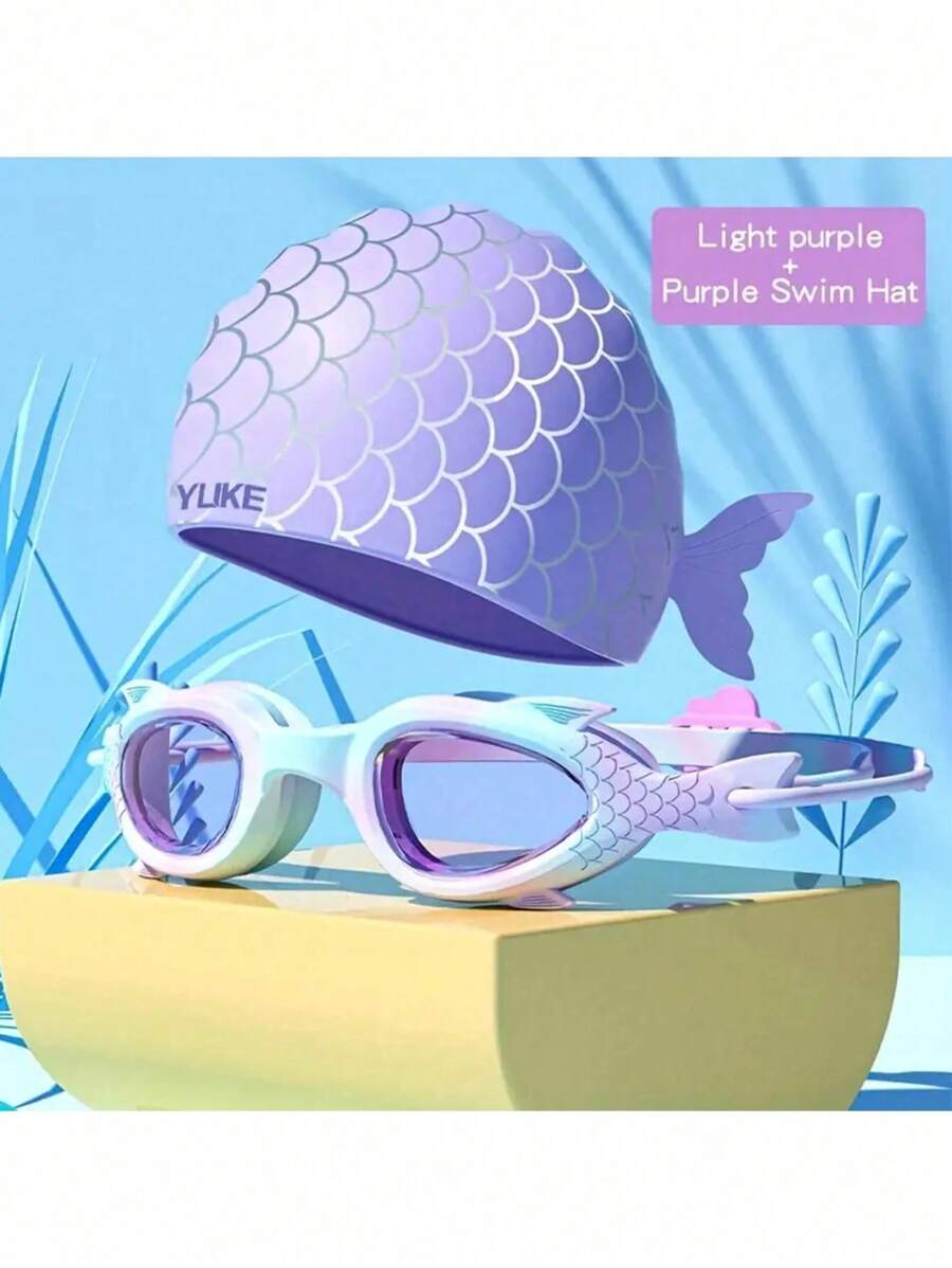 1 pieza/2 piezas Gafas y gorro de natación de silicona para jóvenes - Antivaho, a prueba de fugas, ajuste cómodo para niños y niñas, ideal para deportes acuáticos