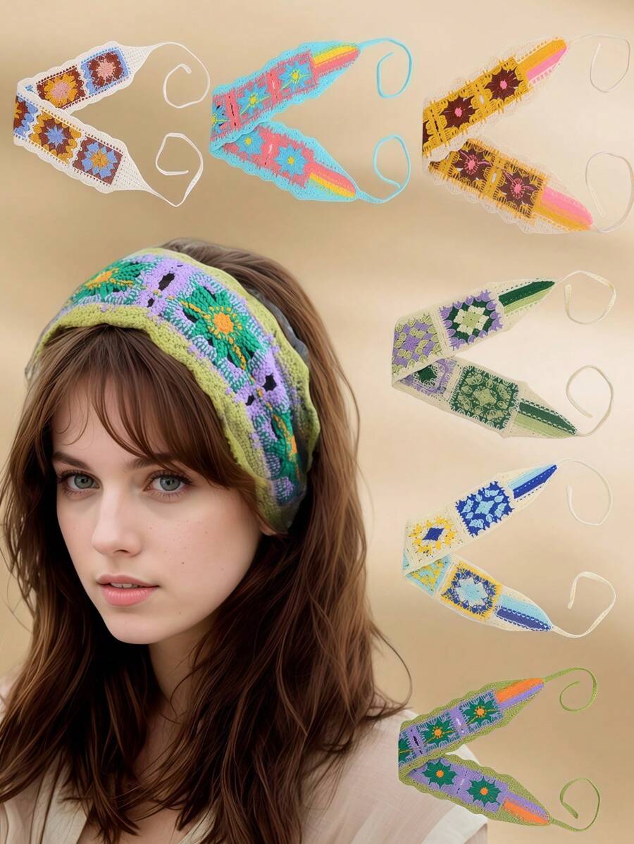 1 Stück neuer geknoteter kreuzförmiger gestrickter Damen-Stirnband, Paisley-Muster dehnbarer Stirnwärmer für Mädchen, einfarbiger Yoga-Sport-Fitness-weicher Haartuch-Stirnband-Turban-Stirnband-Schweißband