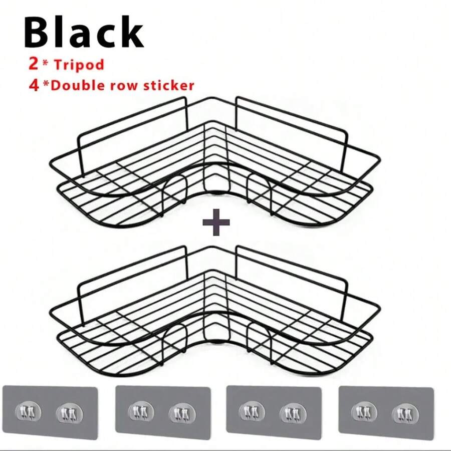 Toilet Storage Rack Bathroom Sh No-Drill Corner Sh Shower Wall Mounted Sh Bracket Bathroom Accessory Organizer Shampoo Back To School