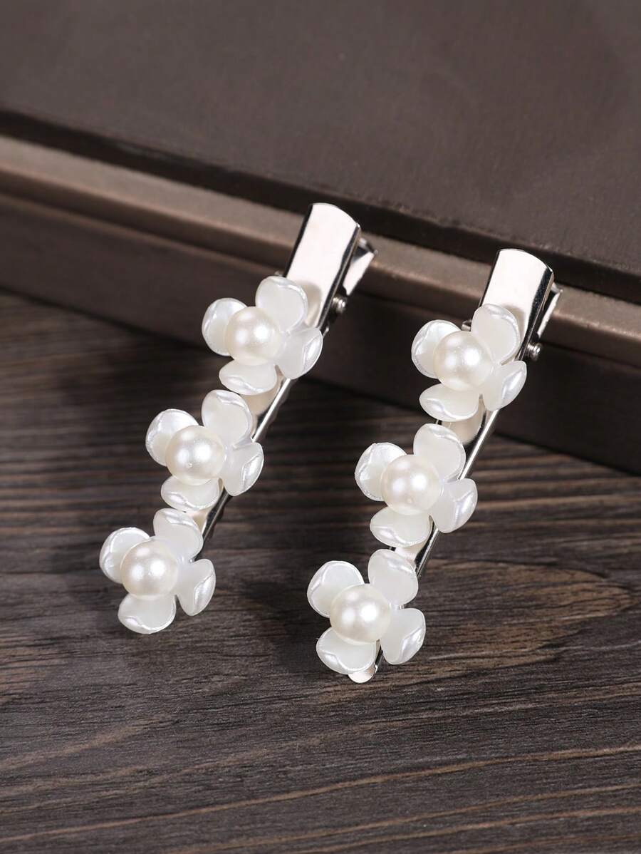 2 stuks bruidsparelhaarspelden, Koreaanse stijl haarknotspelden, U-vormige haarspelden voor haaraccessoires voor vrouwen