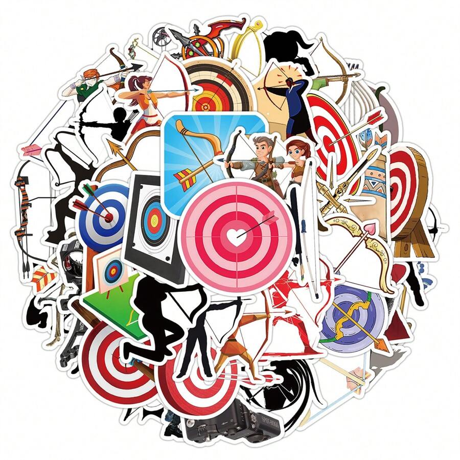 50PCS Shooting Stickers Vinyl Aesthetics Stickers Scrapbooking, Diary, Bumper, Skateboard, Water Bottle, Cartoon, Hard Hat, Car Stickers And Decals