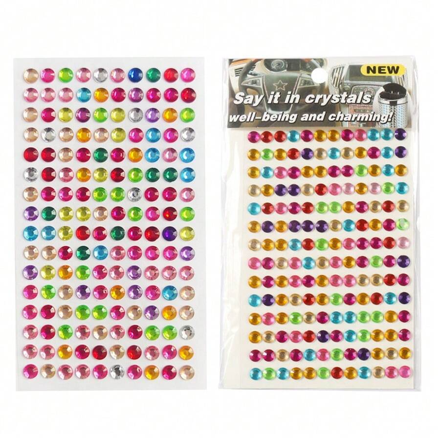 1-5sheets Colorful 3D Gem Stickers Glitter Sparkle Crystal Sticker For Tear Face Eyebrow Eyes Makeup Earrings Ear Ring Nail Rhinestone Stickers