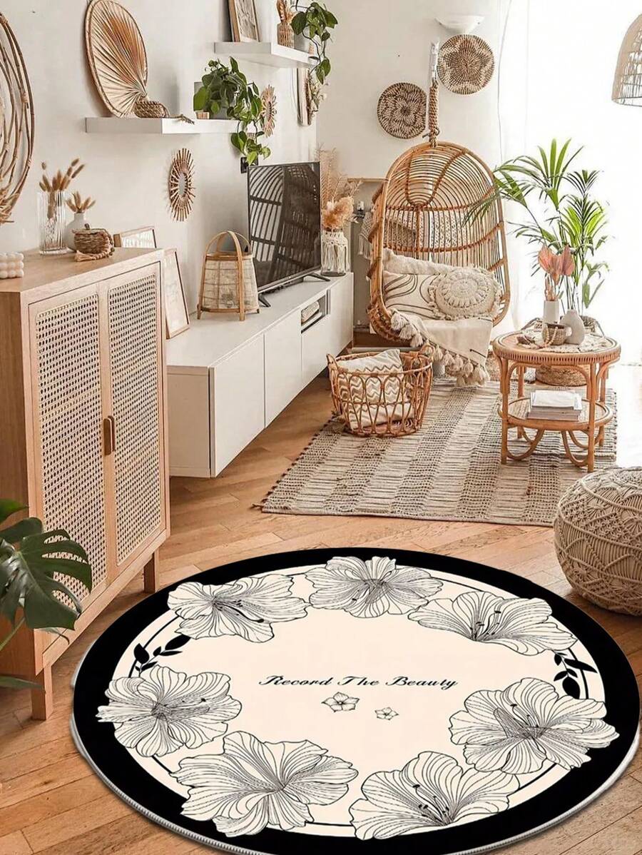 1pc Premium Vintage Printed Decorative Carpet, Sofa Sitting Rug, Home Decor Room Essentials, Living Room Carpet, Bedroom Carpet, Doormat, Bathroom Mat, Non-Slip Comfortable, Easy To Clean