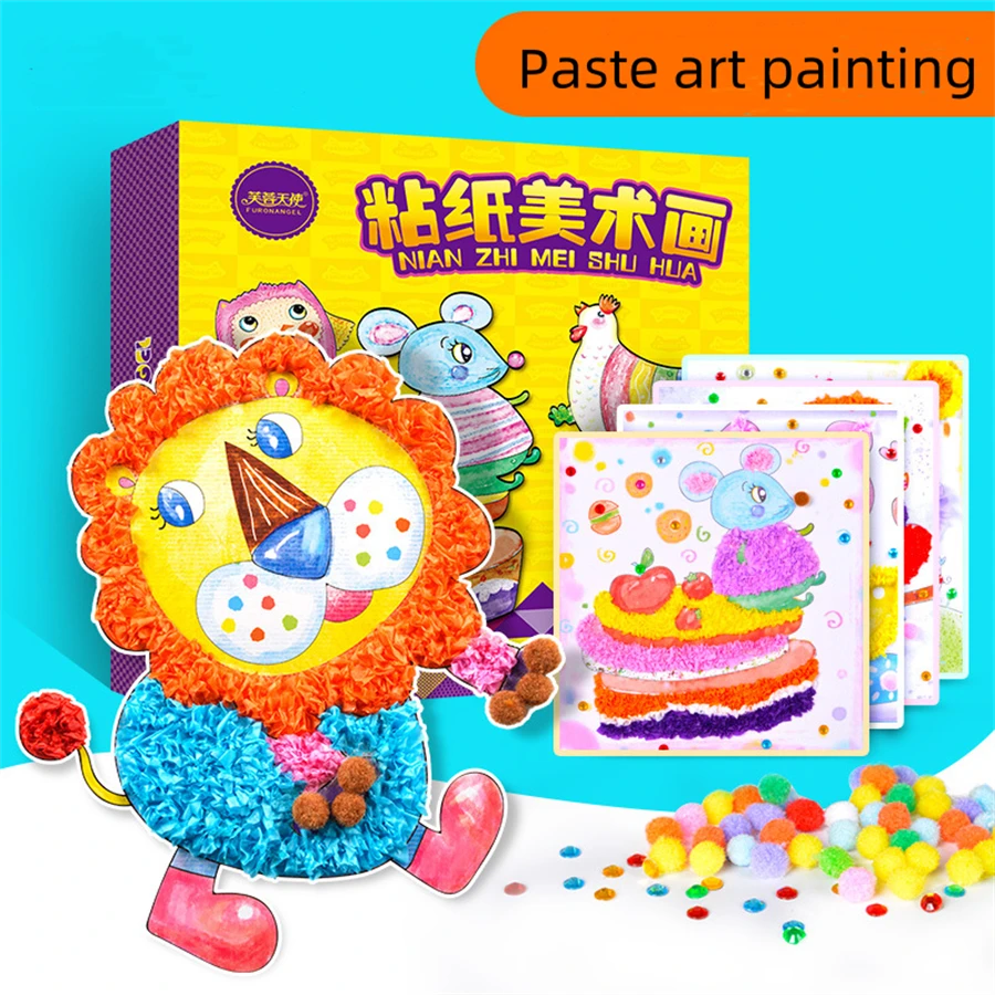 1 pieza Pintura de pegatinas 3D de un ángel de hibisco, manualidades creativas de pintura de pegatinas de dibujos animados para niños
