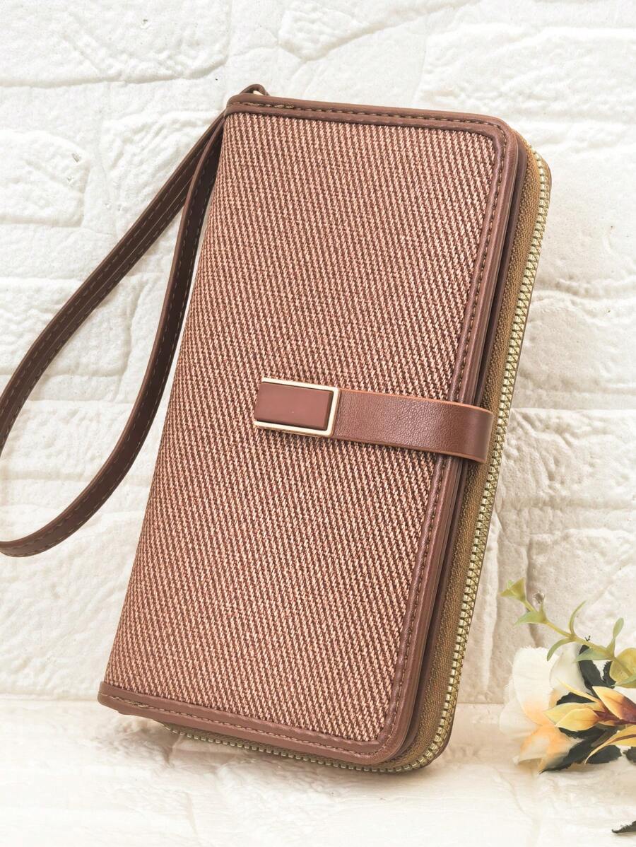 Women Long Wallet Fashion Mini Handbag Phone Purse Exquisite Patchwork Contrast Animal Print Texture PU Leather Multi-Function Zipper Phone Wallet Large Capacity Card Holder Pouch Wallet Purse Wallet