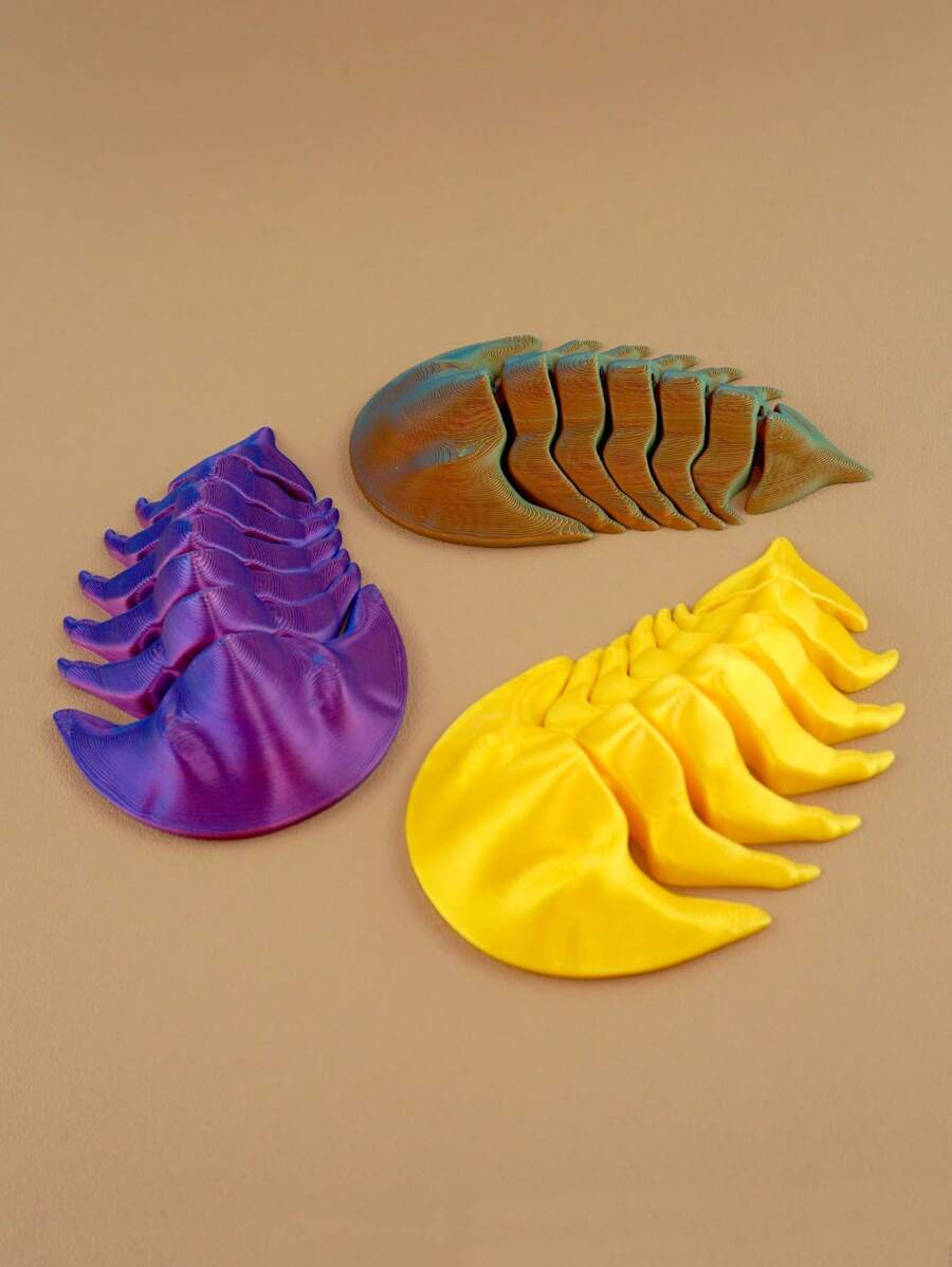 1pc 11cm/4.33inch 3D Printed Trilobite Model, PLA Material Realistic Animal Figurine, Creative Desktop Decor, Prehistoric Life Enthusiast Birthday Gift