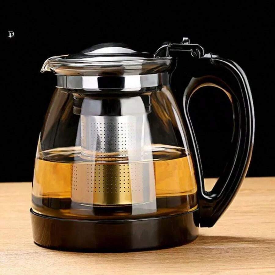 1pc Glass Teapot Set, Large Capacity Teapot With Filter, Heat Resistant Household Tea Maker, Tea Kettle, For Outdoor, Camping