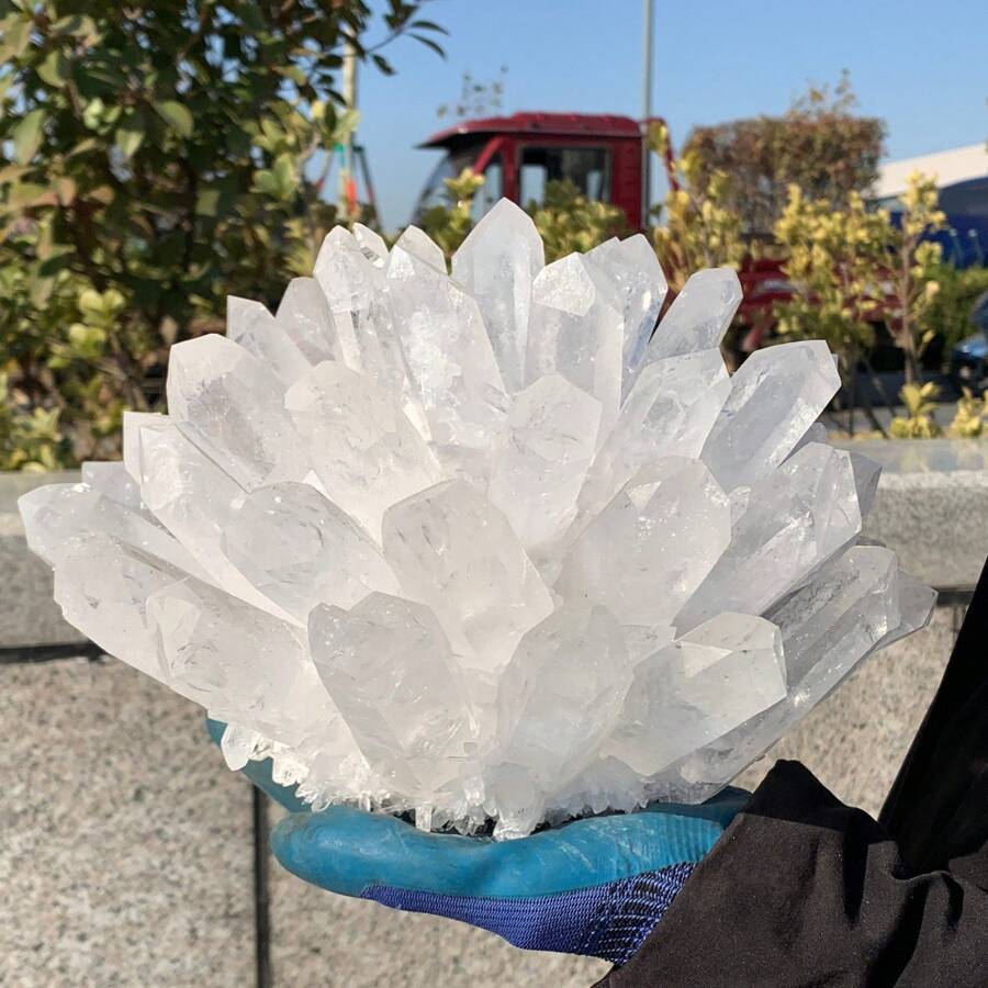 1 Stück Bergkristall Cluster - Wunderschön und edel, geeignet für Bankette und Heimdekoration - Lieblingssammlung von Kristallbegeisterten - perfektes Geschenk für Feste