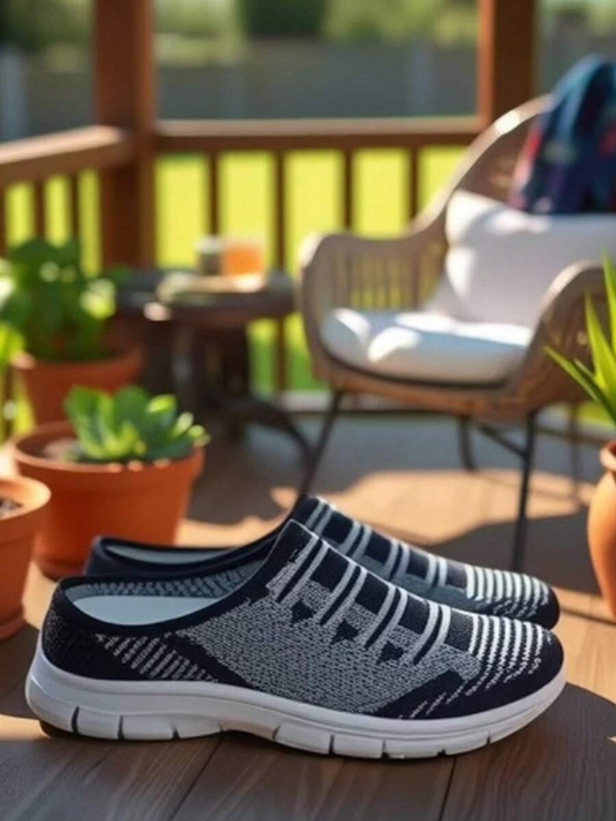2025 Spring/Autumn New Flexible FIyknit Upper Breathable Casual Walking Shoes, Lightweight Low-Top Slip-On Work Comfortable Flats For Women