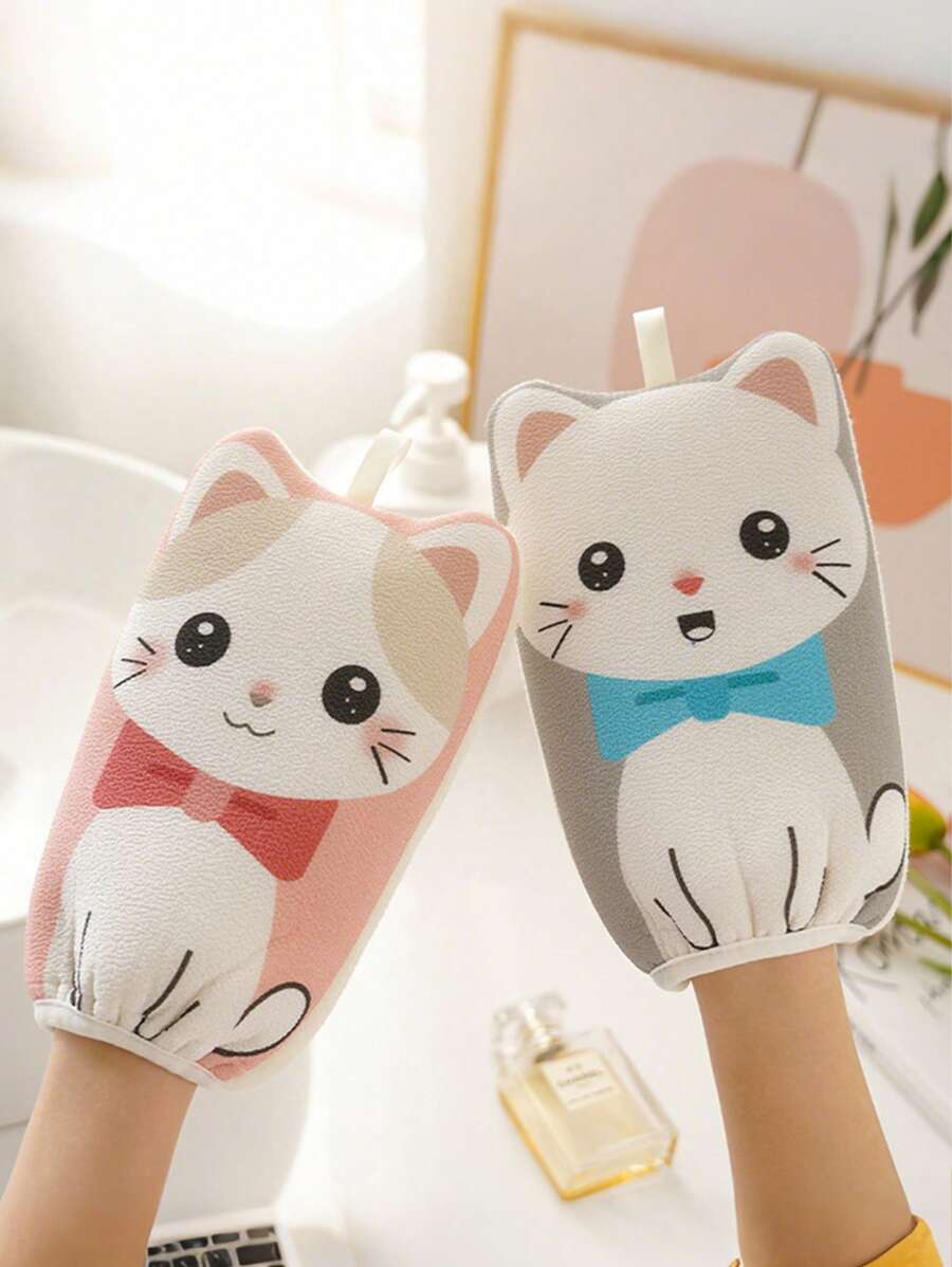 1pc Baby Bath Glove, Double-Sided Infant Bath Brush, Cute Cartoon Baby Shower Bath Towel