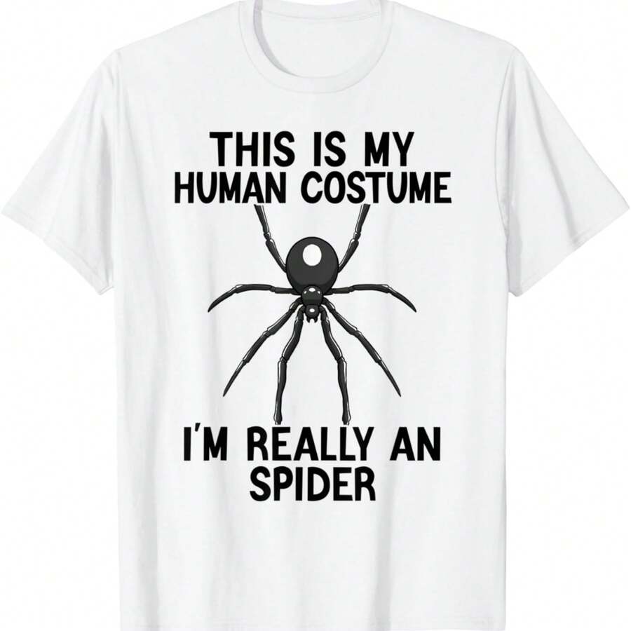 Simple Halloween Costumes For Men Women Funny Spider Costume T-Shirt