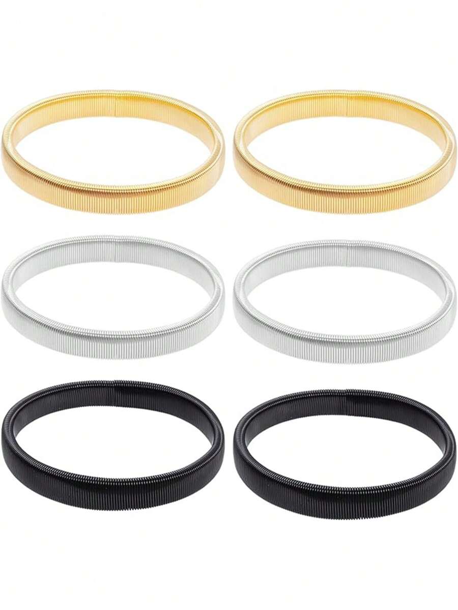 2/6pcs Shirt Sleeve Holders Stretchy Metal Armbands Anti-Slip Sleeve Garters Fixing Long Sleeves For Men And Women