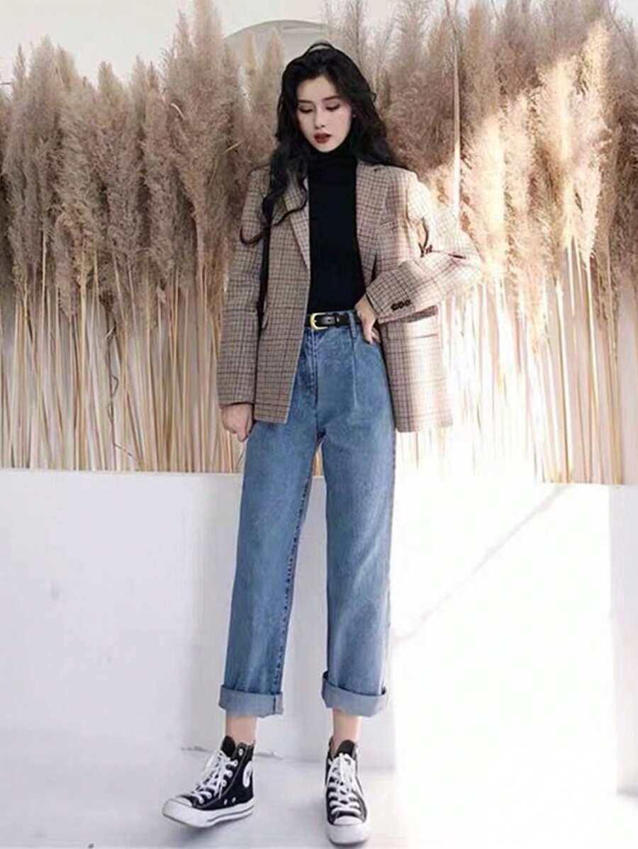 1 pieza Cinturón para mujer; de moda y versátil; estilo simple de moda; negro con vaqueros; marrón para jóvenes